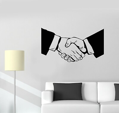 #ad Vinyl Wall Decal Teamwork Business Work Handshake Office Stickers Mural g4269 $69.99