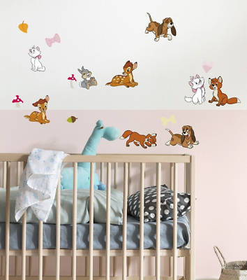 #ad Wall Furniture STICKERS decals Disney BAMBI cats amp; dogs children#x27;s bedroom $69.57