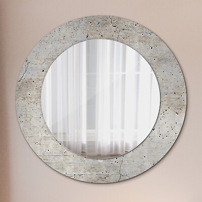 #ad Printed Glass Frame Wall Mirror Bathroom Room Ready to Hang gray concrete $174.95