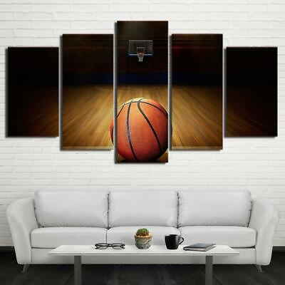 #ad Basketball Sport Court amp; Net Framed 5 Piece Canvas Wall Art $189.00