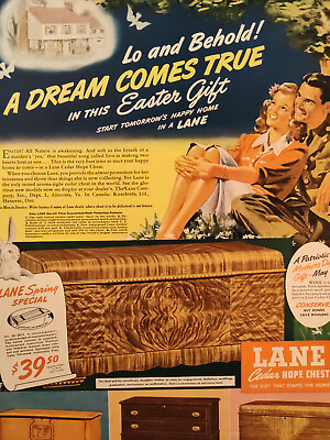 #ad #ad Vintage Ad A Dream Comes True LANE Cedar Hope Chest Pennsylvania Railroad $9.60
