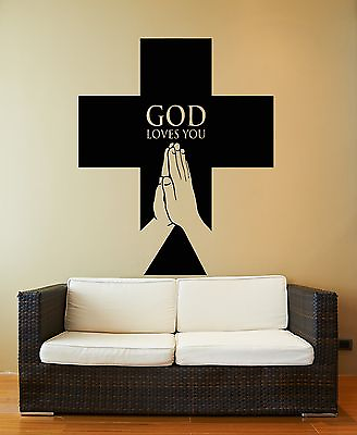 #ad Wall Stickers Vinyl Decal God Cross Praying Symbol Religion Religious z1996 $29.99