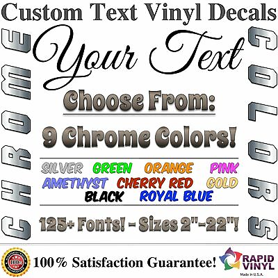#ad Chrome Custom Vinyl Lettering Text Decal for Home Garage Car Truck Boat Trailer $49.99