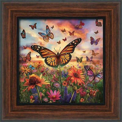 #ad #ad Field of Whispering Wings Home Decor Wall Art Painting With Frame Wall Art $108.00
