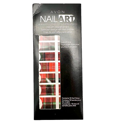 #ad Avon Nail Art Design Strips Totally Tartan Unopened Package Holidays $7.65