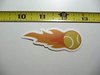 #ad TENNIS BALL FLAMES DECAL STICKER GAME ATHLETIC SPORTS GAME $2.74
