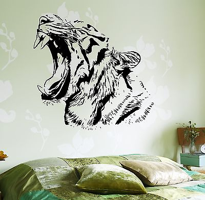 #ad Wall Stickers Tiger Roar Head Jungle Africa Ethnic Decor z3656 $69.99