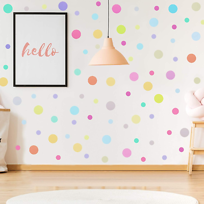 #ad 288 Pieces Polka Dots Wall Stickers Large round Polka Dot Confetti Wall Decals A $18.61