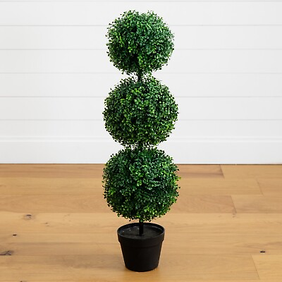 #ad 3#x27; Topiary Boxwood Triple Ball Artificial Tree UV Indoor Outdoor Home Decor. $47.00