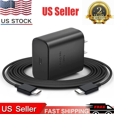 #ad 45W Type USB C Super Fast Wall Charger 6ft Cable for Samsung Galaxy S23 S22 S21 $4.99