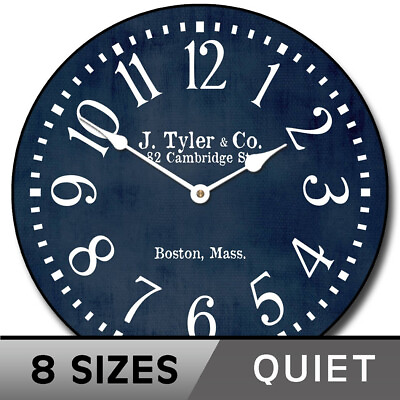#ad Navy Blue Clock large wall clock Ultra Quiet 8 sizes Lifetime Warranty $149.00