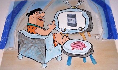 #ad #ad Vintage Flintstones Cel Hanna Barbera Original Production Winston Cigarettes $10500.00