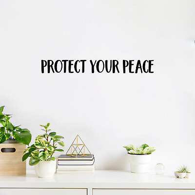 #ad Vinyl Wall Art Decal Protect Your Peace 3quot; x 25quot; Trendy Decor $12.99