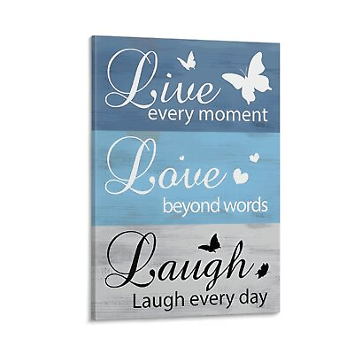 #ad Modern Rustic Live Love Laugh Canvas Poster Gift Decoration Wall Art $20.00