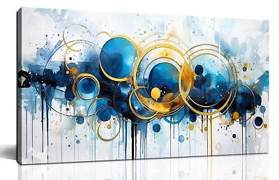 #ad JKWALL77 Abstract Painting Wall Art Bedroom Wall Decor Blue Pictures for ... $92.58