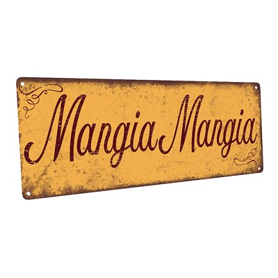 #ad Mangia Mangia Metal Sign; Wall Decor for Kitchen and Dinning Room $29.99