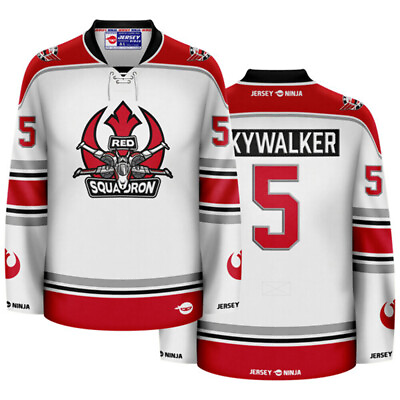 #ad Red Squadron Skywalker Hockey Jersey $134.95