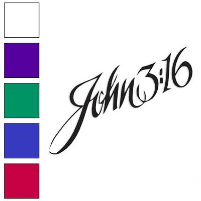 #ad John 3:16 Cursive Vinyl Decal Sticker Multiple Colors amp; Sizes #910 $23.95