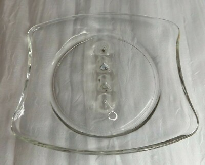 #ad Vintage Glass Ashtray Atomic Era Shape Design Mid Modern Century Cigarette 5quot;x5quot; $9.99