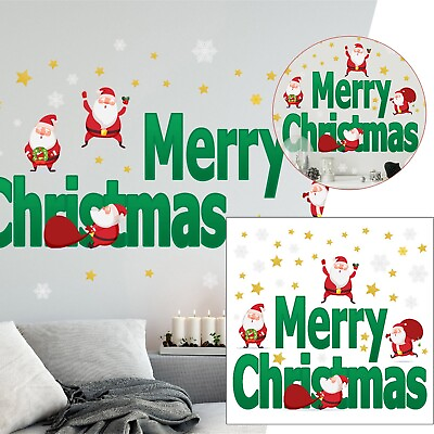 #ad Christmas Decorations Wall Stickers Removable Wall Art Decals Party Supplies $11.23