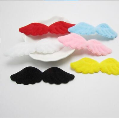 #ad 40pcs Angel Wings Patches Padded Furry Felt Patche Kids Clothing DIY Decorations $11.69