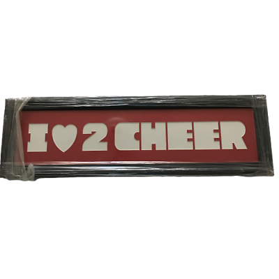 #ad I Love to Cheer Cheerleading Pom Red White Sign Wooden Frame Girl Decor 30x9 NEW $18.99