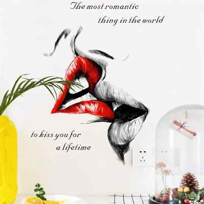 #ad romantic kiss wall stickers bedroom living room wall wedding decoration door $6.15