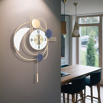 #ad #ad 27.95quot;Large Metal Wall Clock Modern Fancy Silent 3D Hanging Clock Art Home Decor $53.20