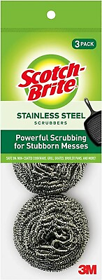#ad Scotch Brite Stainless Steel Scrubber Dish Scrubbers for Cleaning Kitchen and... $4.30