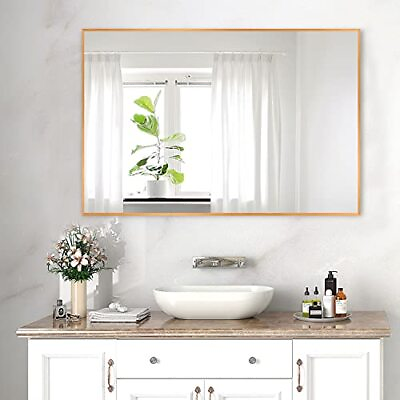 #ad Wall Mounted Mirror Rectangular Hanging Mirror Metal Framed Wall Mirror Best... $116.52
