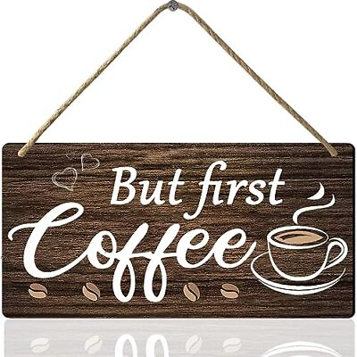 #ad Coffee Kitchen Decor But First Coffee Sign Coffee Bar Signs Coffee Wall Art Wood $15.55
