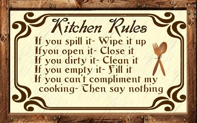 #ad Kitchen Rules sign plaque gift cooking compliment close clean fill wall decor $14.99