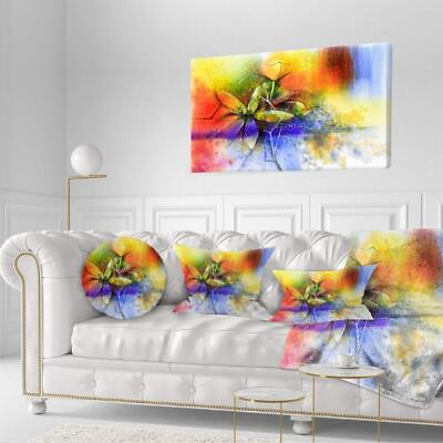 #ad Design Art Abstract Colorful Flower Fusion Large Flower Canvas Wall Art 40x2... $74.36