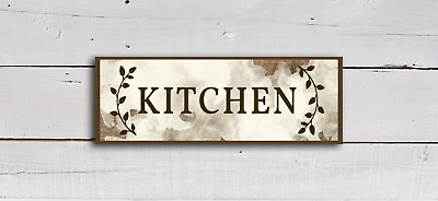 #ad Kitchen Sign Rustic Farmhouse Style Shelf Sitter Rustic Decor 8x3quot; on mdf boarda $12.50