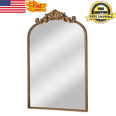 #ad #ad Filigree Arch Metal Wall Mirror Decor Classic Leaflet Scrolls Button sized Gold $67.92
