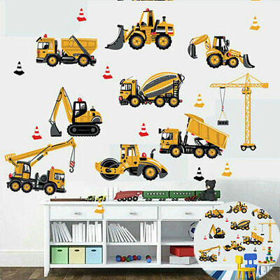 #ad #ad Wall Sticker Kids Rooms Decor Transport Cars Boys Room Art Digger Truck DIY $7.04
