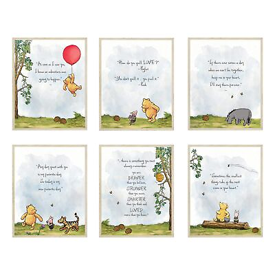 #ad #ad Classic Winnie the Pooh Wall Art Decorations by Set of 6 8X10 Inch Nursery $21.62