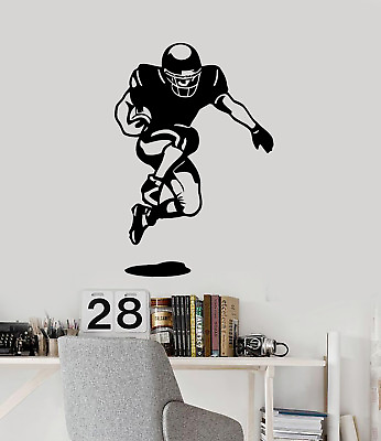 #ad Football Player Vinyl Wall Decal Sports Teen Room Decor Stickers Mural ig936 $29.99