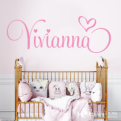 #ad #ad Personalized Name Wall Decal Custom Girl Name Wall Sticker Nursery Vinyl Lett $50.99