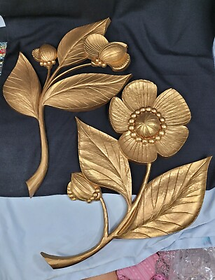 #ad Vtg 1964 Syroco quot;Woodquot; Poppy Flower Floral Magnolia Wall Art Decor 4978 4979 $159.00