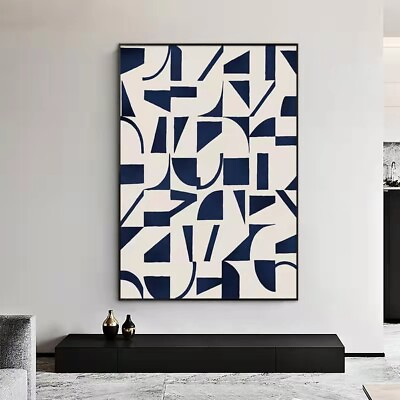 #ad Handmade Canvas Wall Decoration Black and White Abstract Design Living Room $99.60