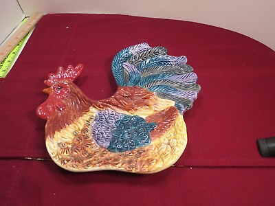 #ad Ceramic Rooster Wall Plaque Counter Plate FRENCH COUNTRY 9quot; ACROSS $14.75