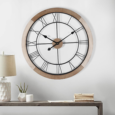 #ad Wall Clock for Living Room Decor 24 Big Wall Clock for Office Rustic Wall Clock. $140.33