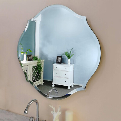 #ad #ad HD Wall Decor Mirror Frameless Beveled Silver Polished Art Mirror Accent Mirror $82.95
