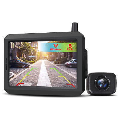#ad AUTO VOX Wireless Rear View Backup Camera System w 5quot; Monitor for Car Truck SUV $80.74