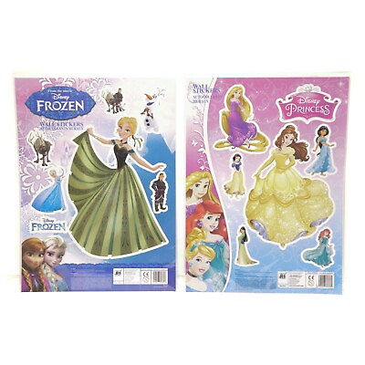 #ad #ad Set of 2 Frozen Movie amp; Disney Princess Wall Stickers 14 Bedroom Sticker Decor $7.48