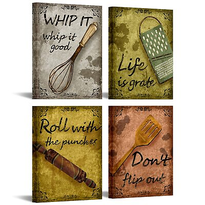 #ad Quotes Kitchen Canvas Wall Art Decor Funny Inspirational Bakery Decor Prints ... $52.66