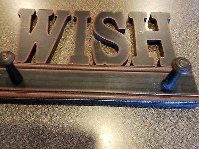 #ad quot;WISHquot; Wooden Home Decor Wall Decor Black Wood w Red Accent $24.00
