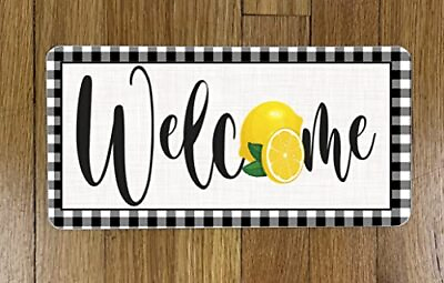 #ad #ad Welcome Lemon Wreath Sign Home Decor Wood Sign Wall Art Kitchen Sign Wood Liv... $15.93