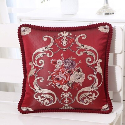 #ad 2x Embroidery Throw Pillow Case Cover Flower Curshion Sofa Decor Faux Satin Home $20.24